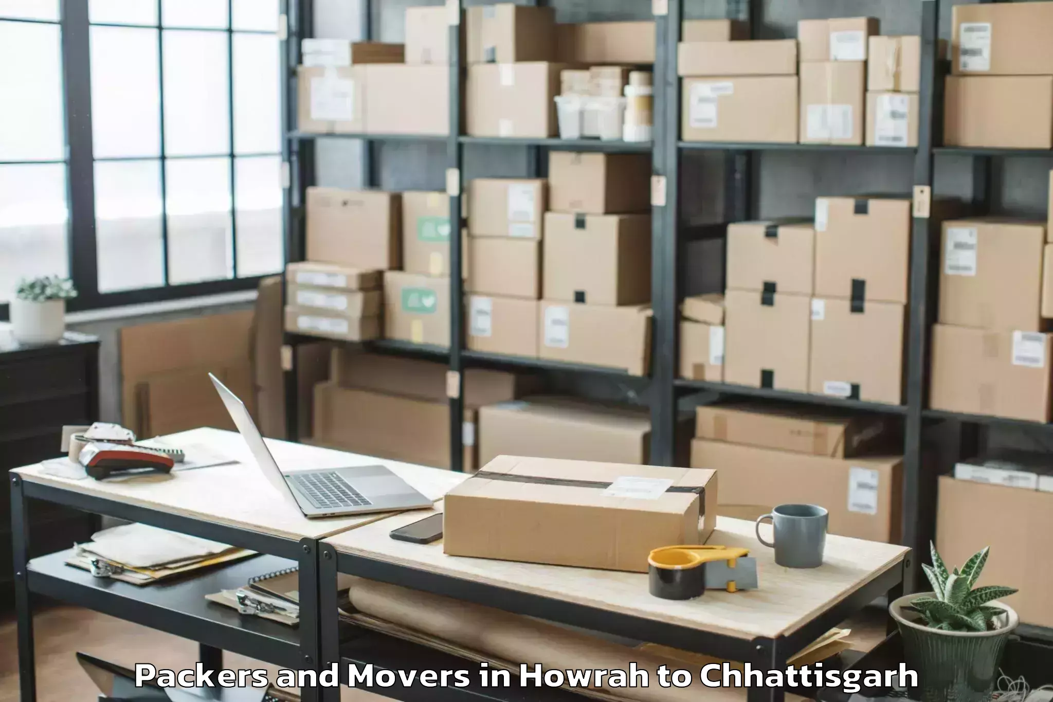 Reliable Howrah to Jashpurnagar Packers And Movers